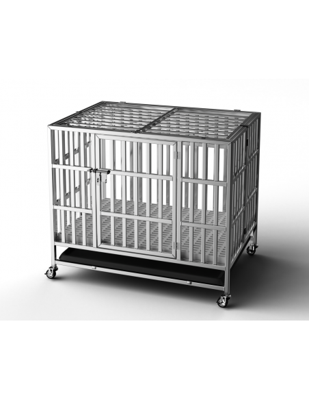 MaxxPet Cage pour Chien - avec Plaid - Niche pour Chien - Pliable avec 2  Ouvertures - Cage Chien Intérieur et Extérieur - Cage Transport Chien XXL -  94x59x75 cm - Gris : : Animalerie