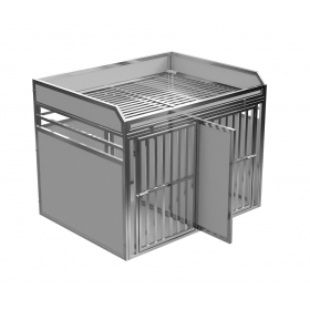 Cage de transport chien double avec séparation amovible en acier inoxydable