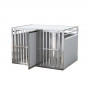 Cage de transport chien double avec séparation amovible en acier inoxydable